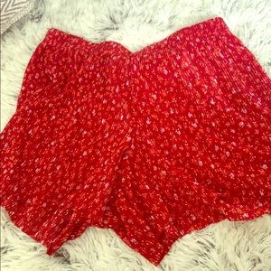 short summer red shorts